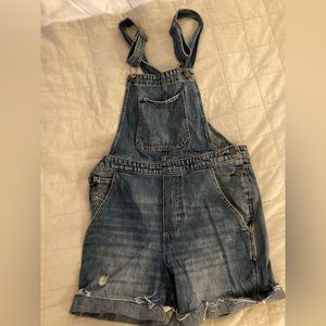 Lucky Brand Cutoff Denim shorts overalls, size M/L